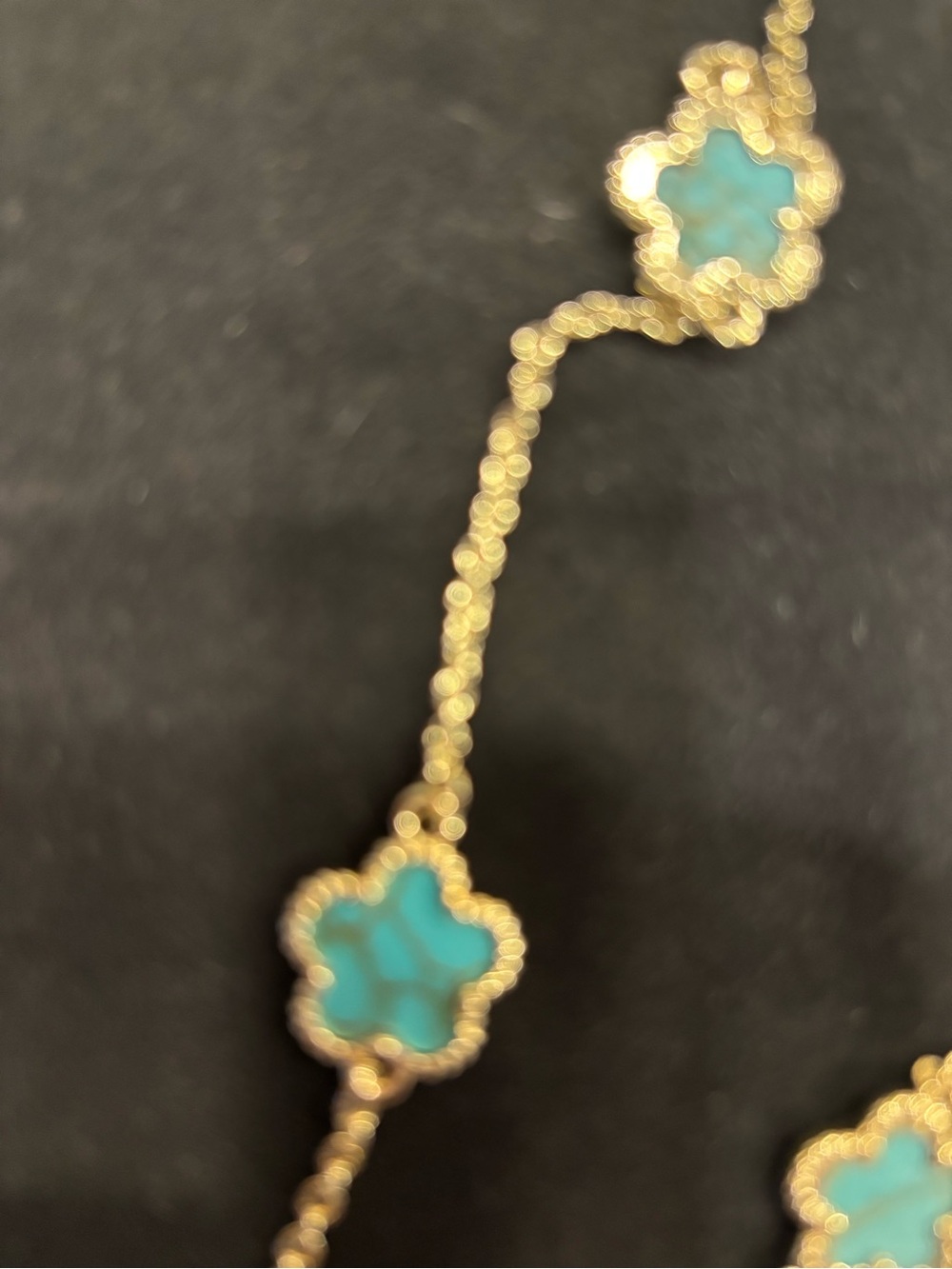 Delicate Turquoise Clover Necklace - Women Jewelry. Never worn - Picture 2 of 3